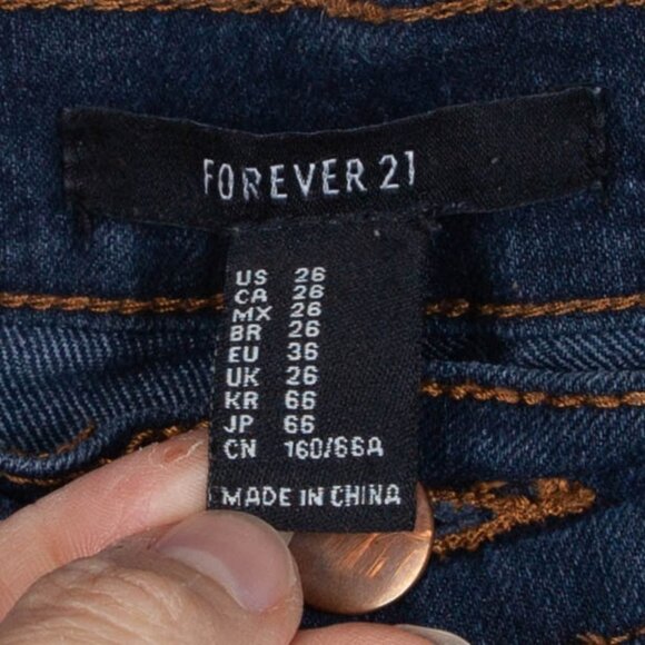 Forever 21 Dark Wash Skinny Denim‎ Jeans Size 26 - Picture 3 of 7